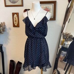Cute‎ Flirty Coquette Polka Dot Ruffle Mini Dress
